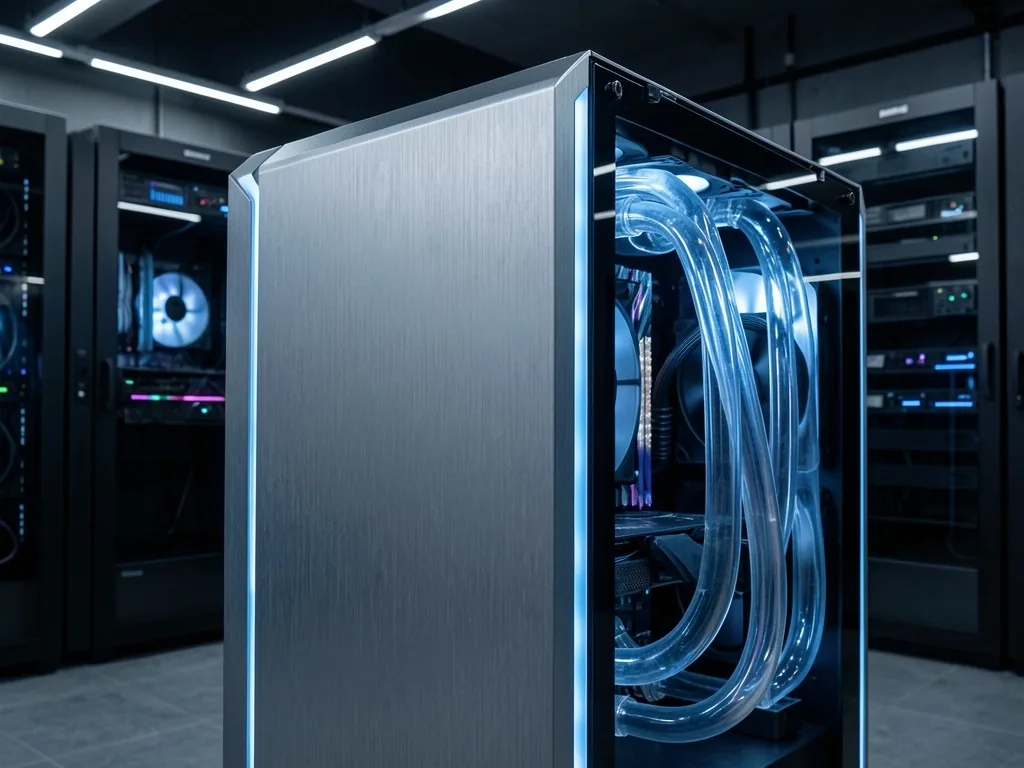 Torre de computadora con refrigeración líquida en Perdavia