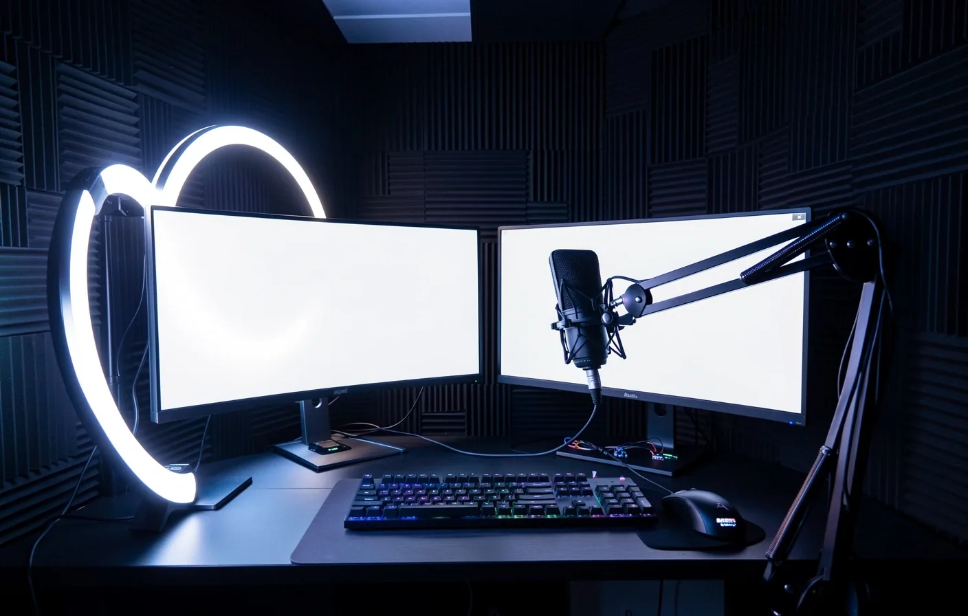 Cabina VIP insonorizada con estación de streaming completa en Perdavia Computer Club